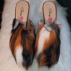 Penny Loves Kenny Multicolor Fur Mules